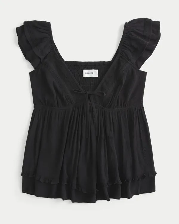 Easy Handkerchief Hem Babydoll Top