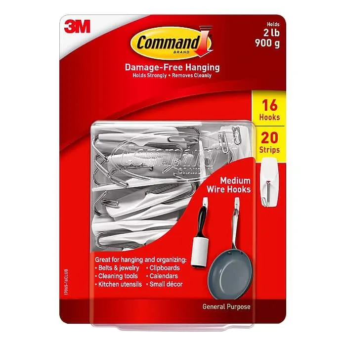 Command Medium Wire Hooks,
