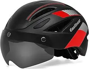 EASTINEAR Adults Bike Helmet Magnetic Goggle Cycling Helmet with USB Rechargeable Taillight for Men Women Mountain & Road Bicycle Helmet Magnetic Shield
