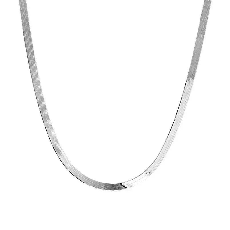 Athra NJ Inc Sterling Silver Herringbone Chain Necklace
