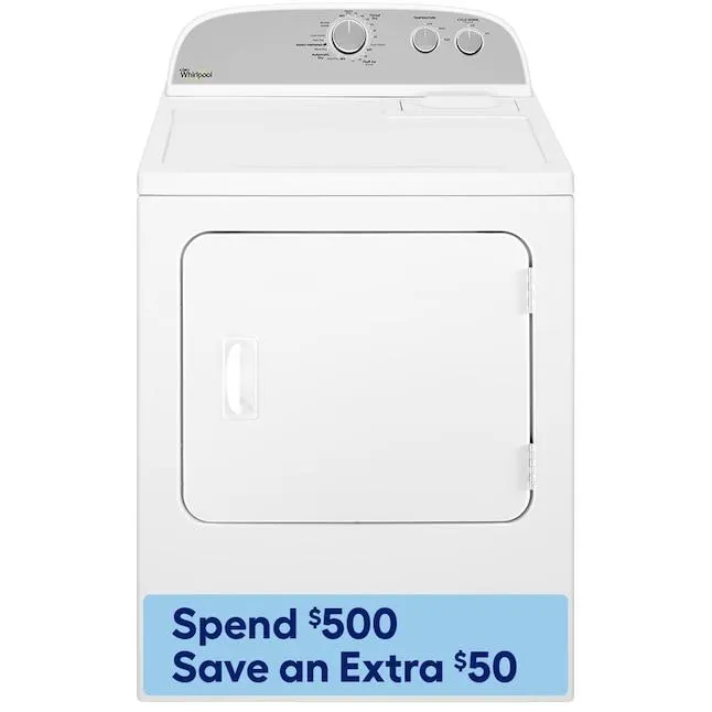 Whirlpool 7-cu ft Reversible Side Swing Door Gas Dryer (White)