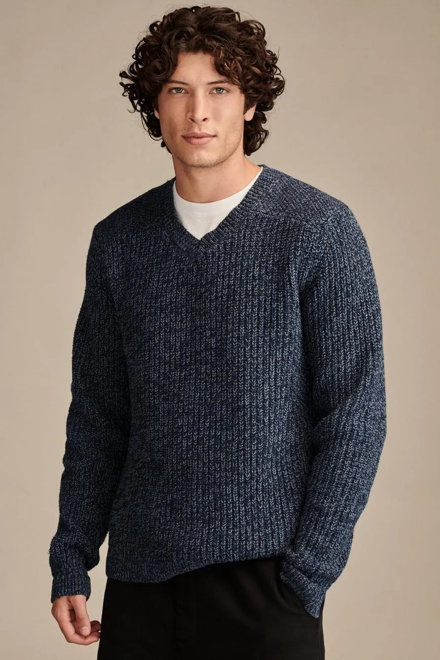 marled v neck sweater
