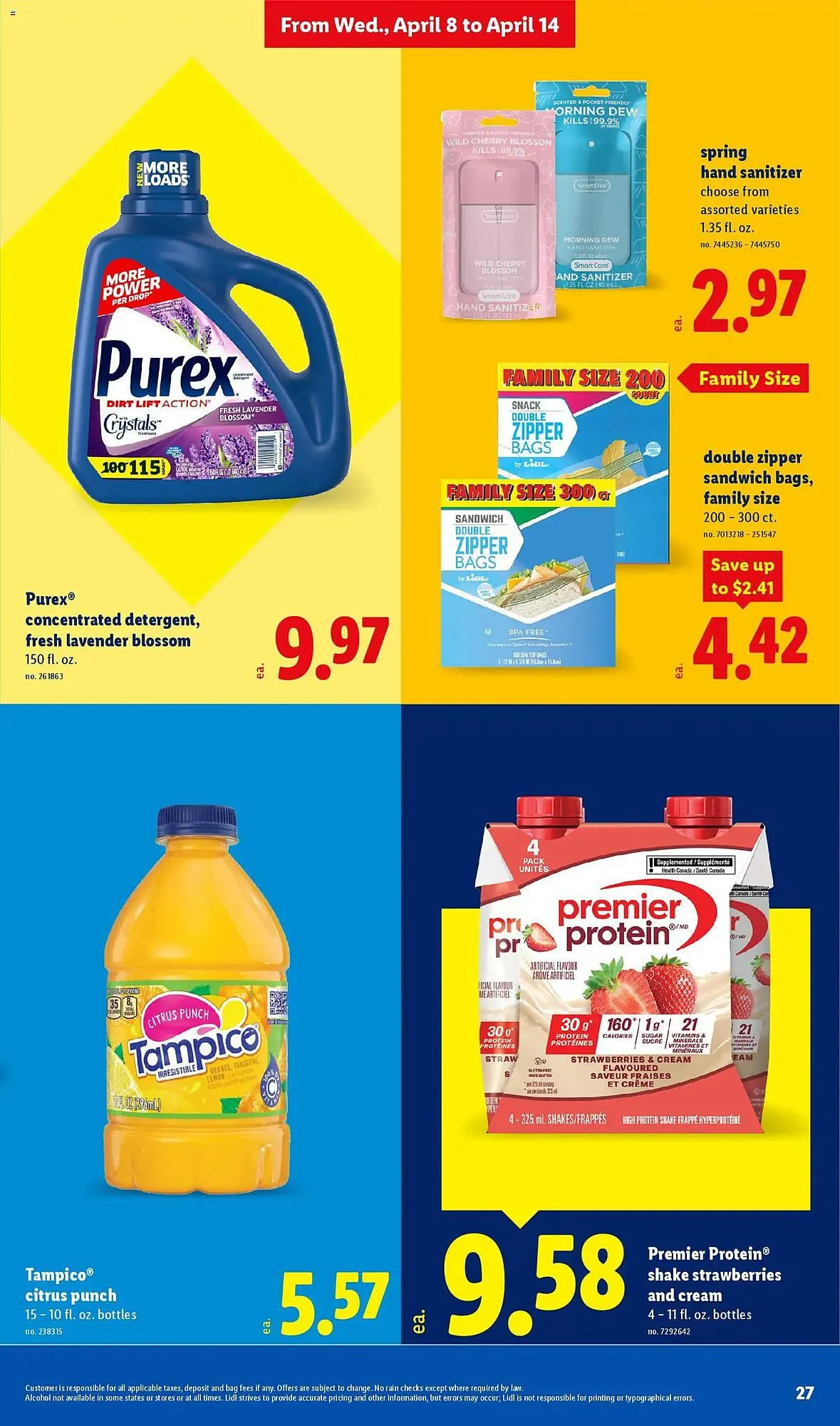Weekly promotion Lidl weekly ad spanning from April 8 to April 14 2026 - Page 27 for Catalogue 365