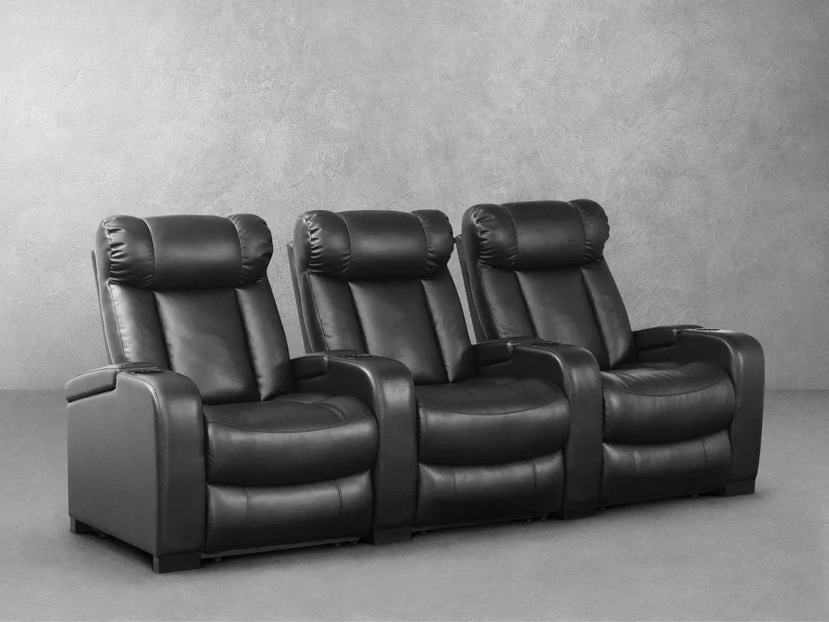 Larson Leather Power Reclining Theatre Set