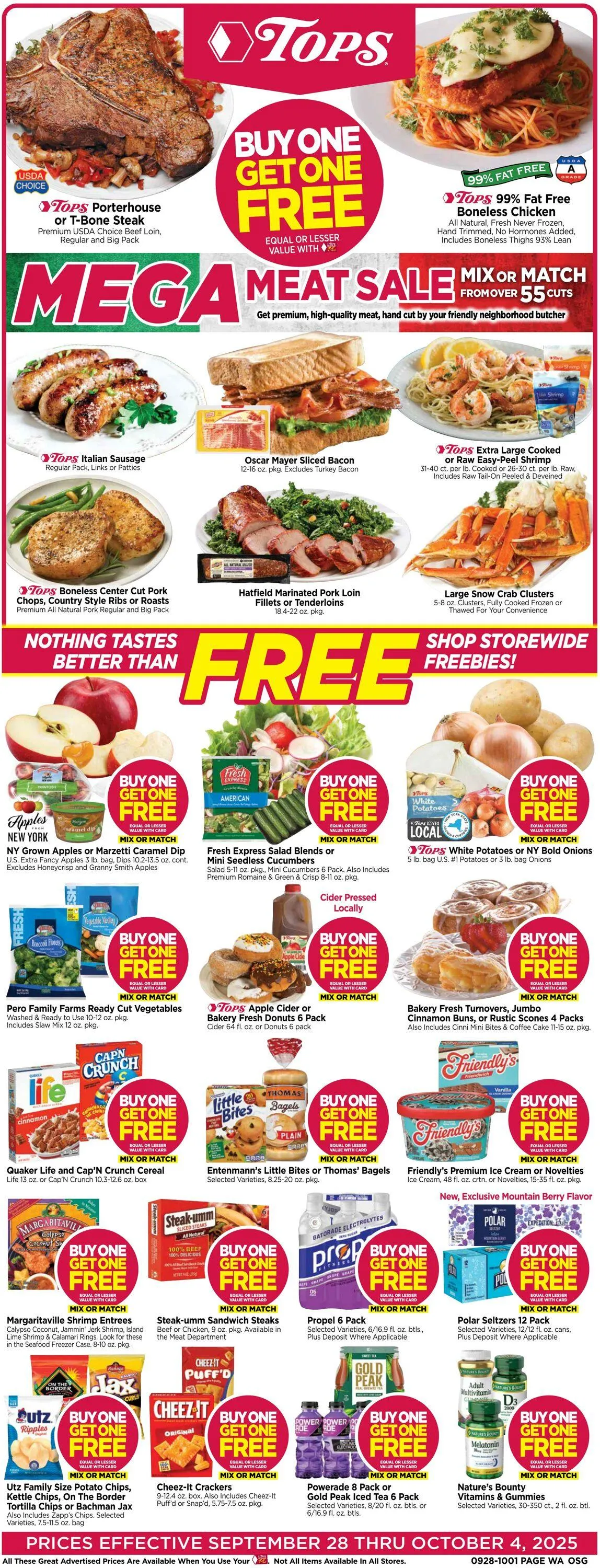 Weekly ad Tops Friendly Markets from September 28 to October 4 2025 - Page 1