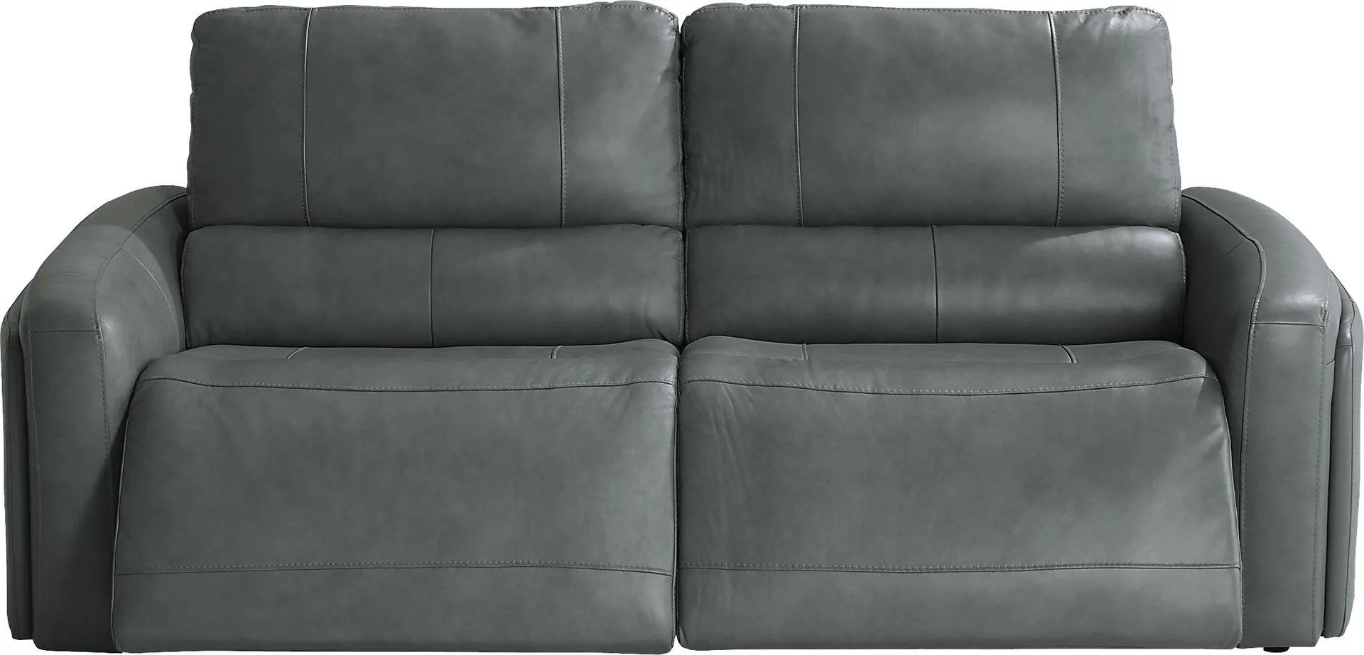 Cascade Way by Shaquille O'Neal Home Blue Leather 2 Pc Dual Power Reclining Sofa