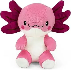 Blnboimrun Squeaky Dog Toys for Aggressive Chewers, Interactive Puppy Toys with Squeaker & Crinkle Paper, Double Layer Durable Plush Axolotl for Small Medium Large Dogs Indoor Outdoor Play