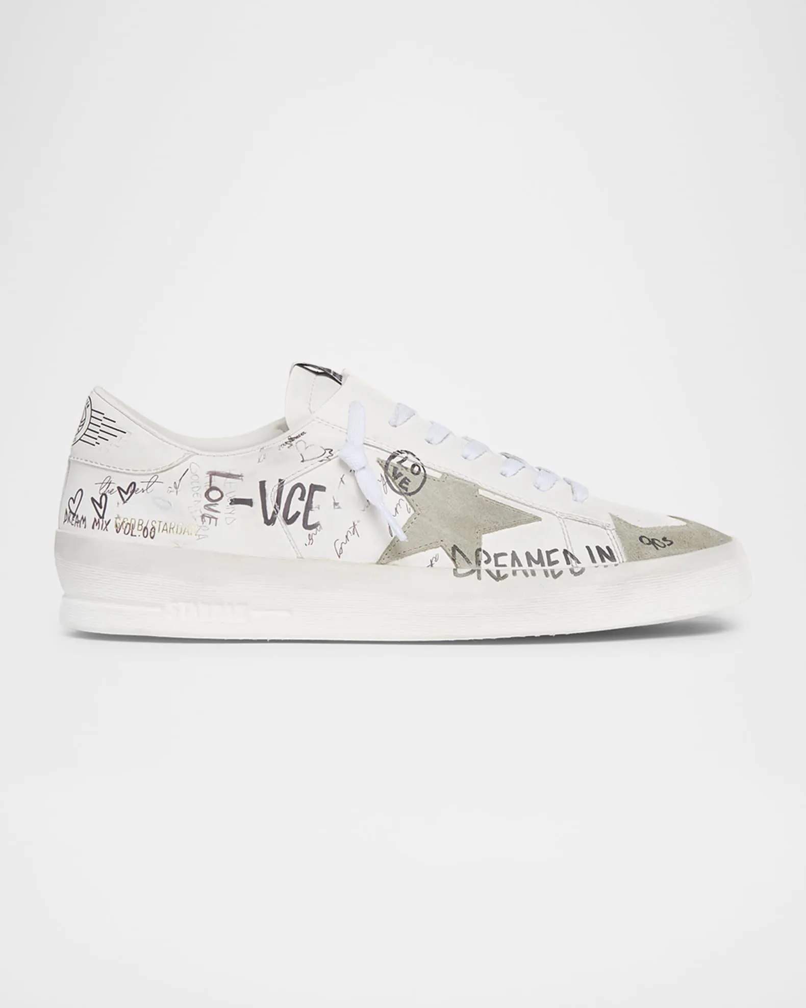 Men's Stardan Graffiti Leather Low-Top Sneakers