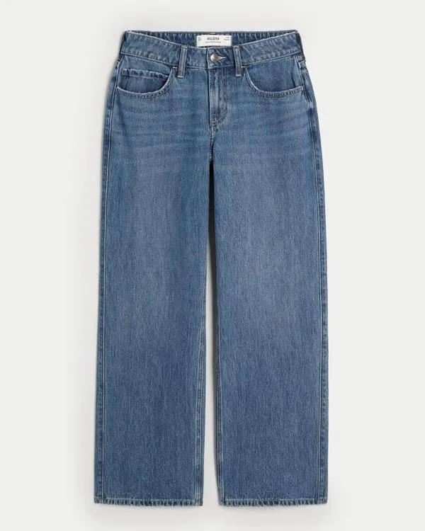 Curvy Mid-Rise Medium Wash Baggy Jeans