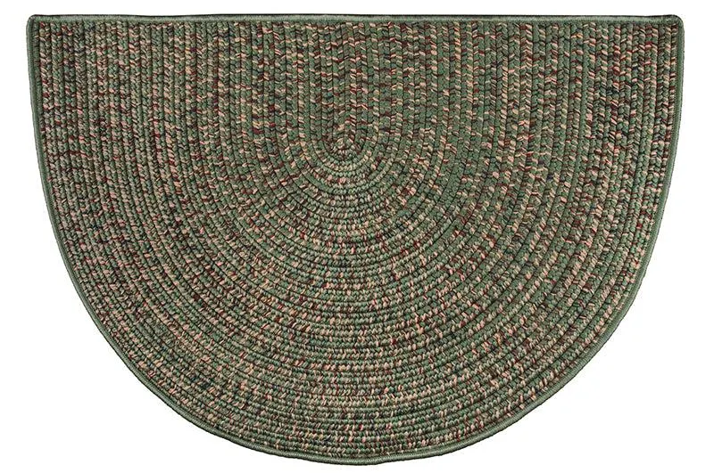 Braided Polypropylene Green Hearth Rug, 46" x 31"