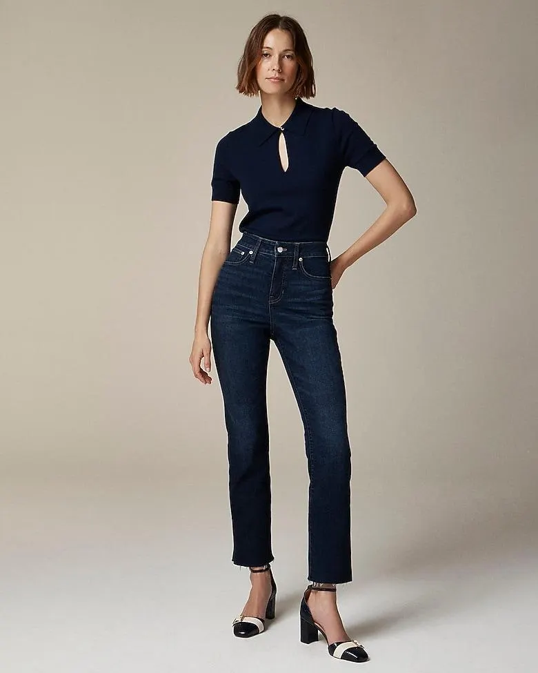 Curvy high-rise kickout jean