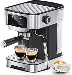 Espresso Machine 20 Bar, Professional Espresso Maker with Power Milk Frother,Compact Espresso Coffee Machine With LED Touch Screen for Home Latte, Cappuccino, 61OZ Removable Water Tank 2025