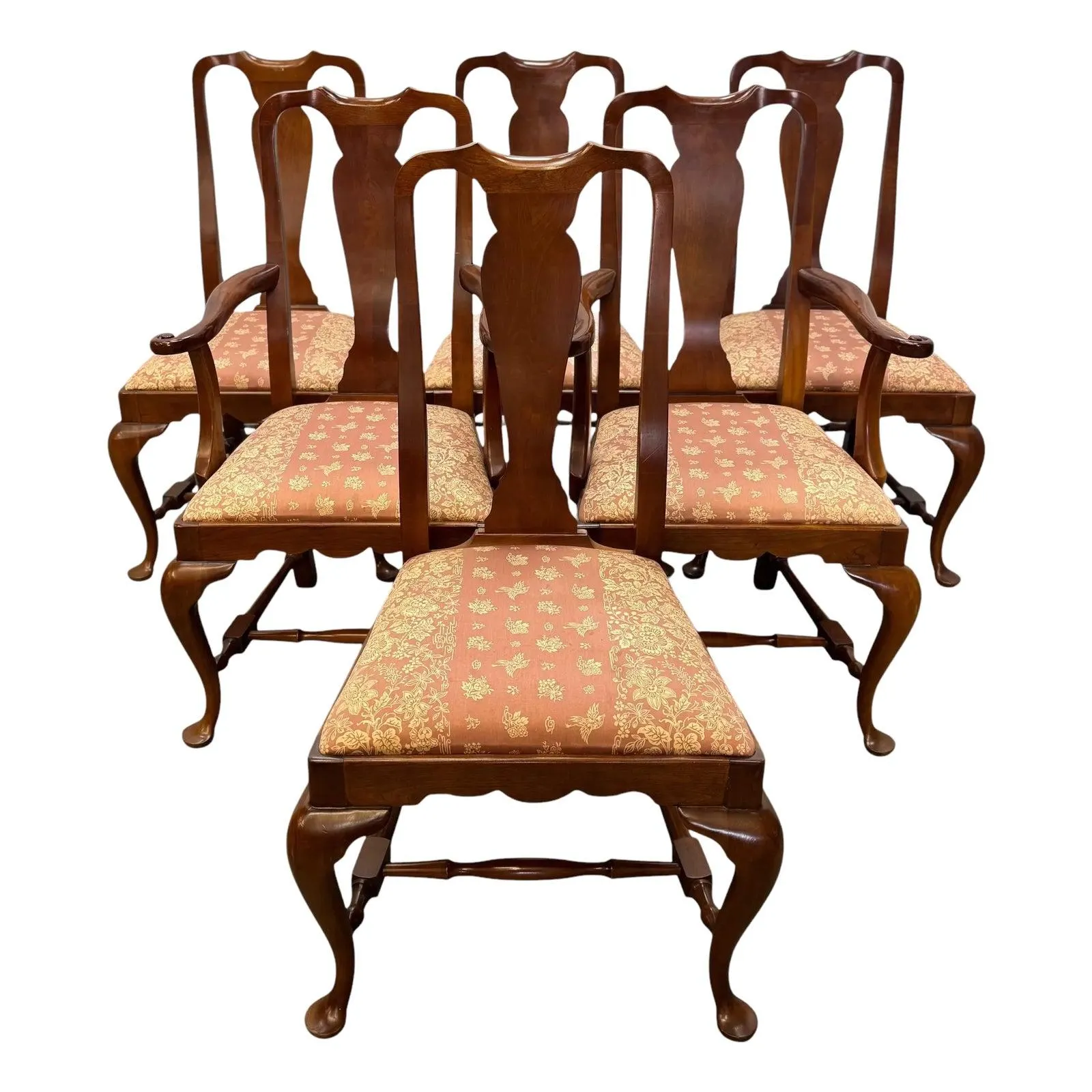 Vintage Councill Traditional Chippendale Style Mahogany Dining Chairs - Set of 6