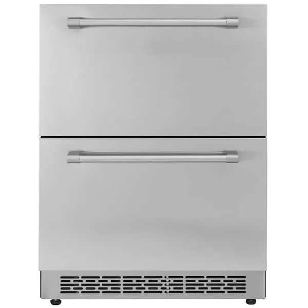 24 in. Undercounter Refrigerator, 2 Drawer Refrigerator with Different Temperature, 4.87 cu. ft. Capacity, Waterproof