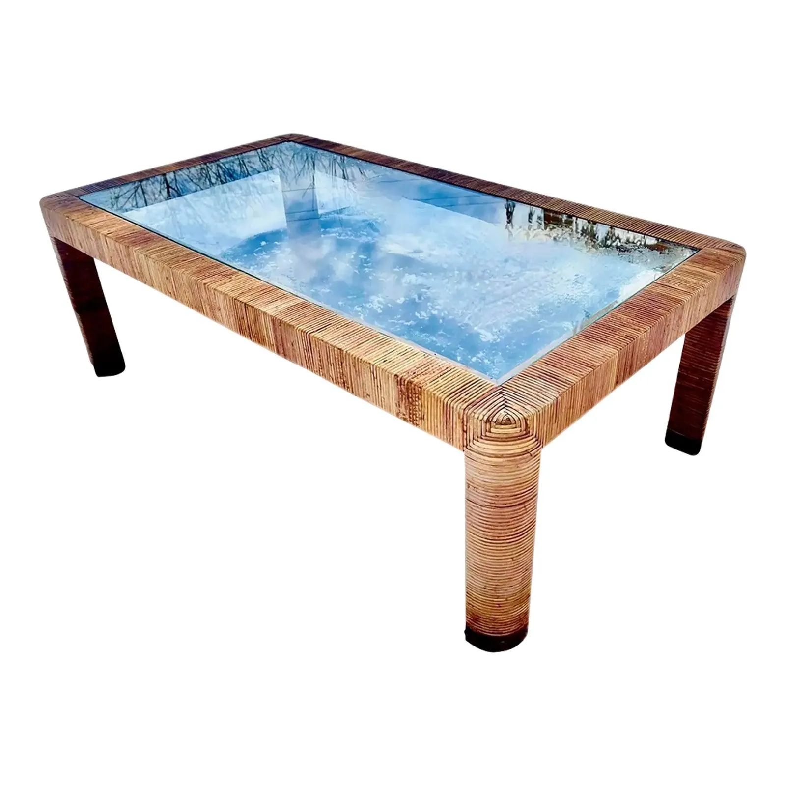 Coastal Bielecky Brothers Pencil Reed Coffee Table