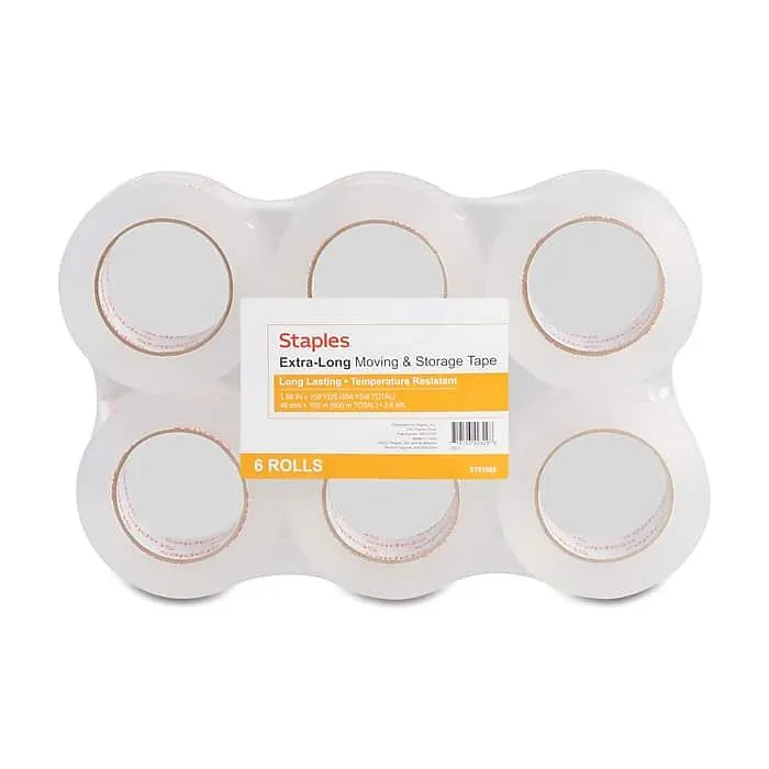 Staples® Extra-Long Moving and Storage Packing Tape,