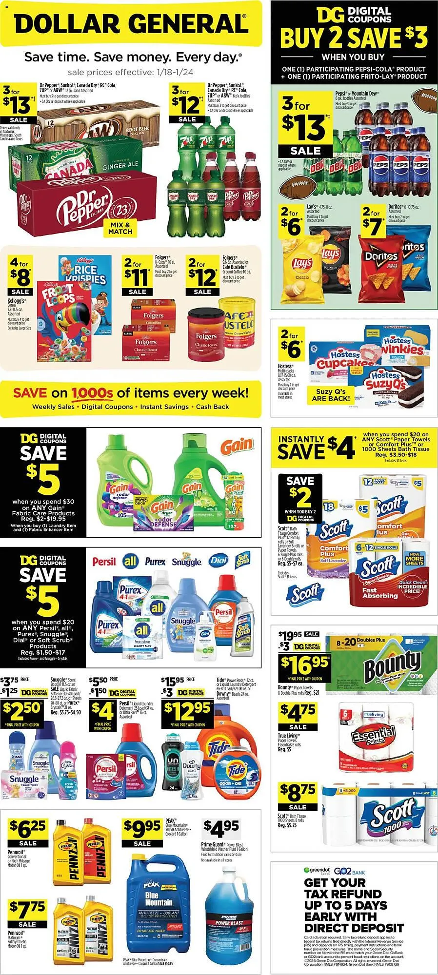 Weekly ad Dollar General weekly ad from January 18 to January 24 2026 - Page 1