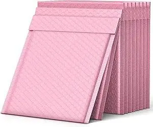 8x10 Light Pink Bubble Mailers Padded Mailers Bubble Envelopes Self Sealing Shipping Bags, 25 Pack