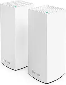 Linksys Atlas WiFi 6 Router Home WiFi Mesh System, Dual-Band, 4,000 Sq. ft Coverage, 50+ Devices, Speeds up to (AX3000) 3.0Gbps - MX2000 2-Pack