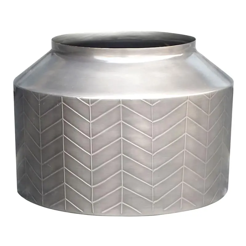 Embossed Metal Outdoor Planter, Large