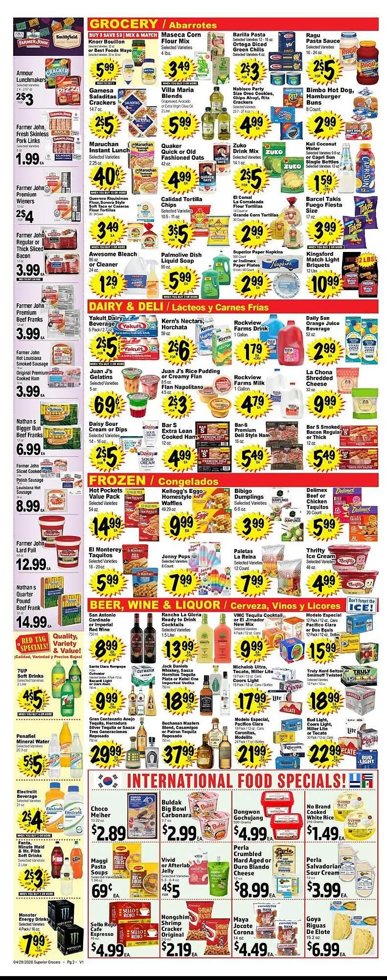 Weekly promotion Superior Grocers weekly ad spanning from April 29 to May 5 2026 - Page 2 for Catalogue 365