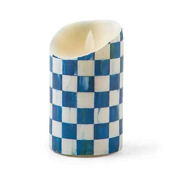 Royal Check Flicker 5" Pillar Candle