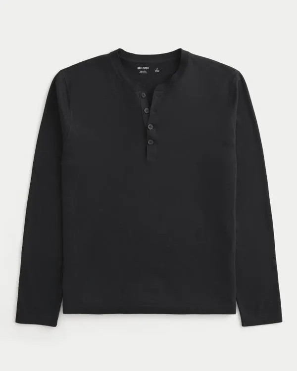 Washed Long-Sleeve Henley