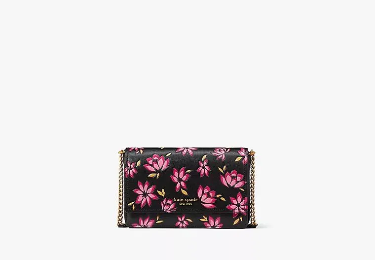 Morgan Winter Blooms Embossed Flap Chain Wallet
