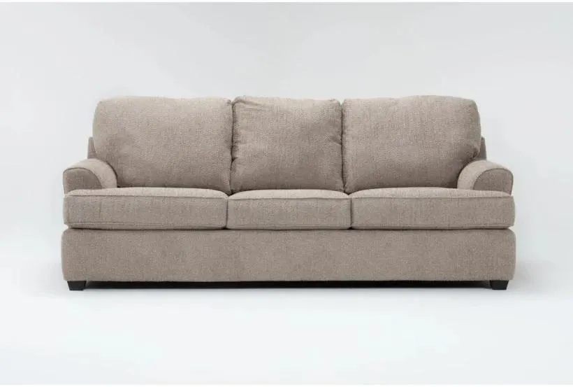 Alessandro II Taupe Brown Chenille Fabric 101" Sofa | Loose Reversible Back