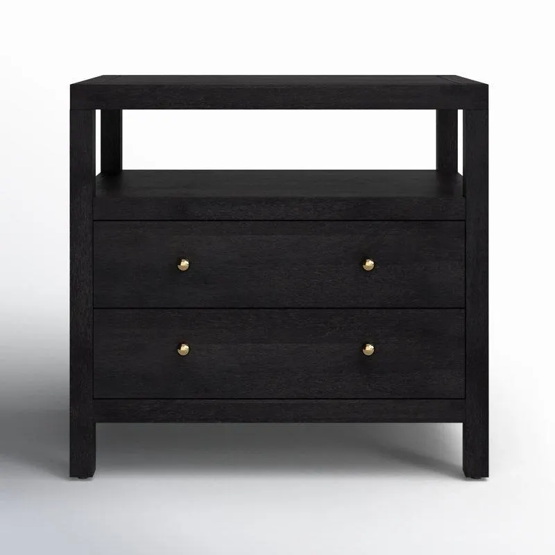 Antique Coffee Celine 28" 2-Drawer Nightstand