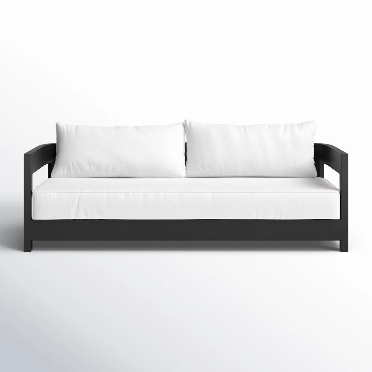 Everlee 80'' Wide Rectangle Powder Coated Aluminum Patio Sofa with Sunbrella® Cushions