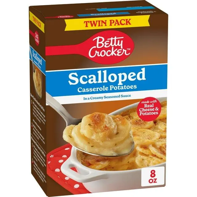 Betty Crocker Scalloped Casserole Potatoes, Made With Real Cheese, Twin Pack, 8 oz Box