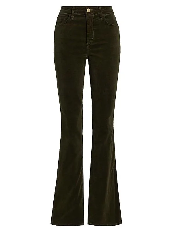 Stevie High-Rise Velvet Straight-Leg Jeans