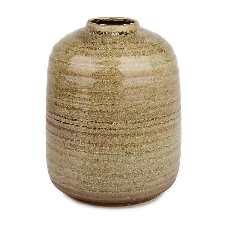 Olive Glazed Ceramic Vase