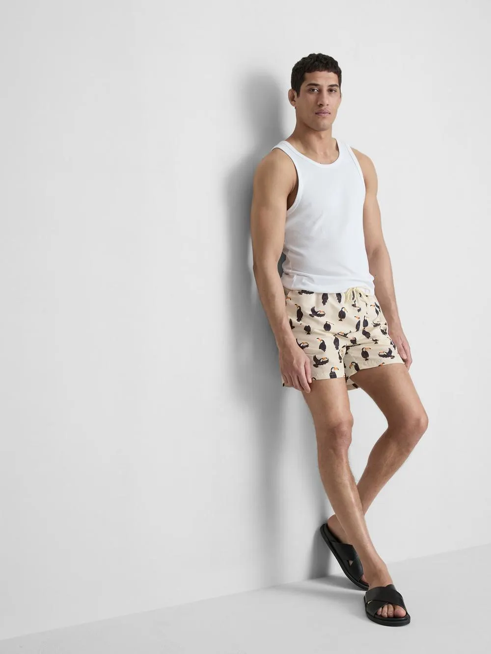 Toucan Swim Shorts With Drawstring Waistband