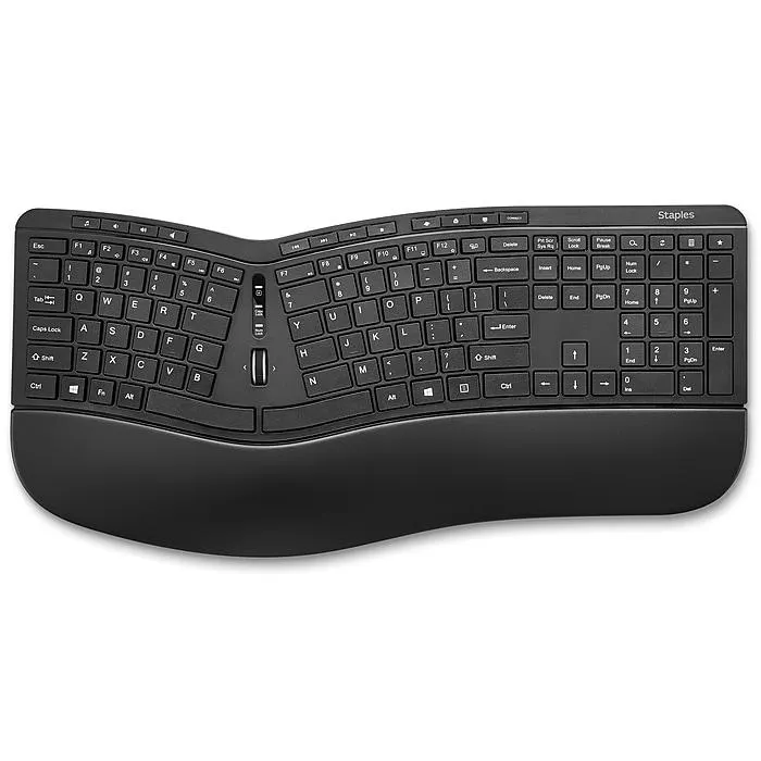 Staples TECH Wireless Ergonomic Keyboard,