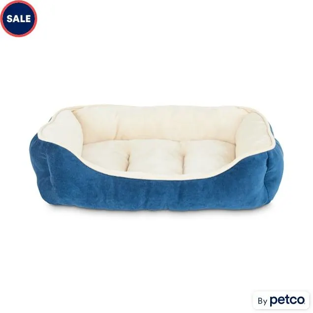EveryYay Essentials Rectangle Nester Dog Bed, 24" L 18" W X 6" H, Small, Navy