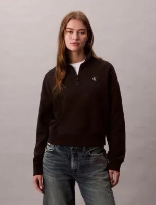 Archive Logo Fleece Quarter Zip Mock Neck Sweatshirt