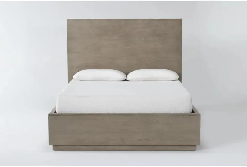 Pierce Natural Queen Wood Platform Bed with Side Storage | Drawers