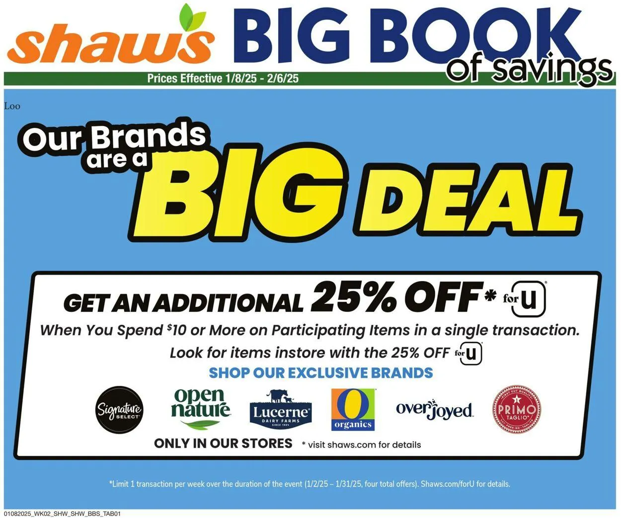 Weekly ad Shaws from January 8 to February 6 2025 - Page 1