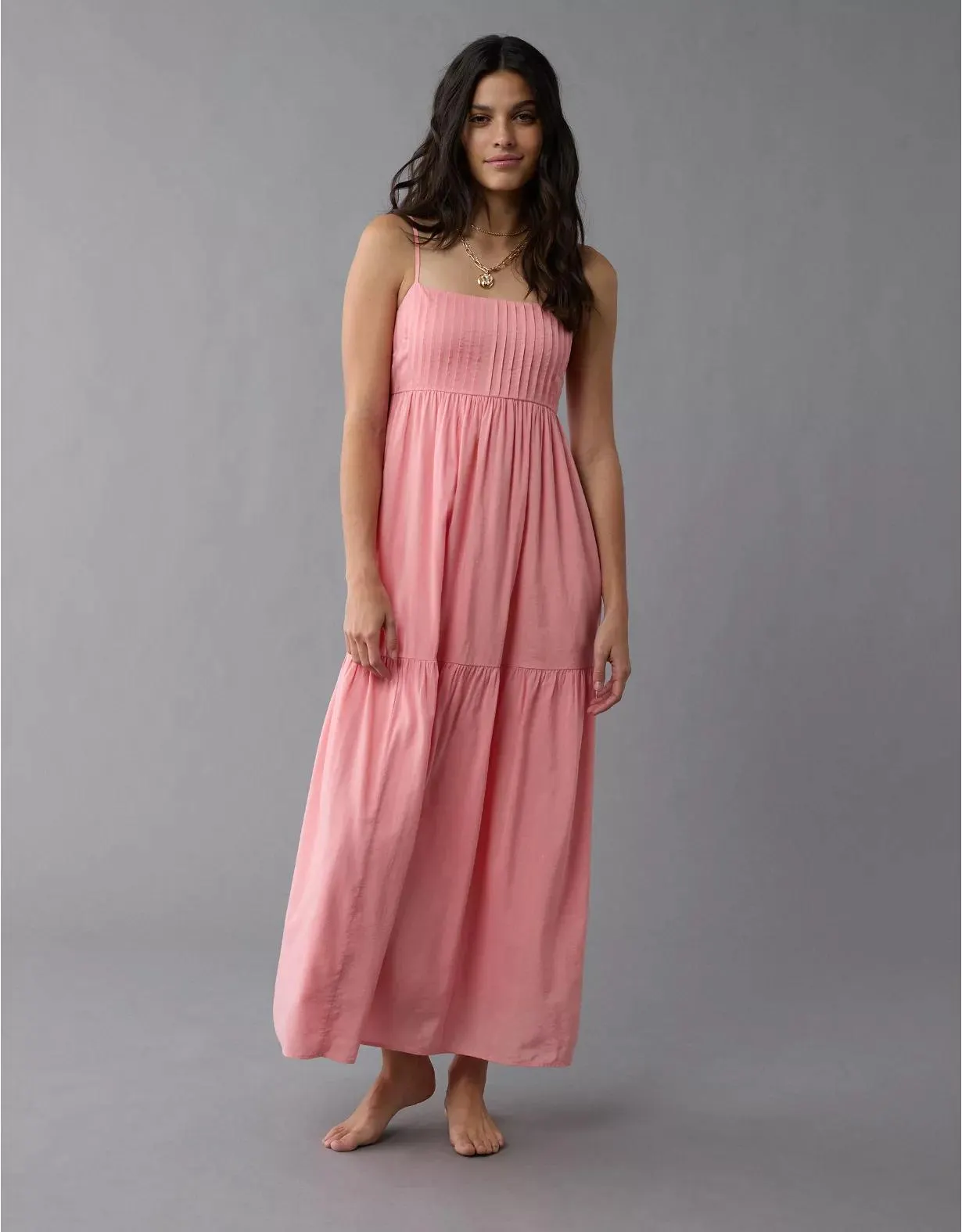 AE Pintuck Babydoll Maxi Dress