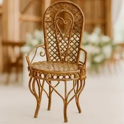 Rustic Miniature Woven Wire High Back Chair
