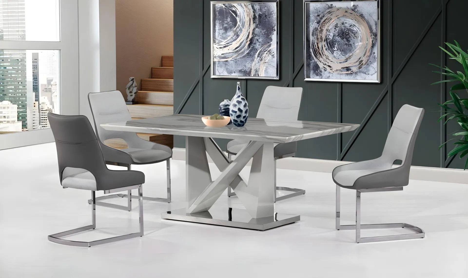 Global Furniture Sismic 4-Seater Dining Room Set