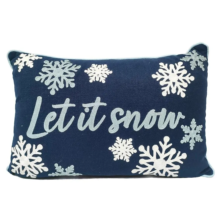 Holiday Living 12-in x 18-in Blue Oblong Indoor Decorative Pillow