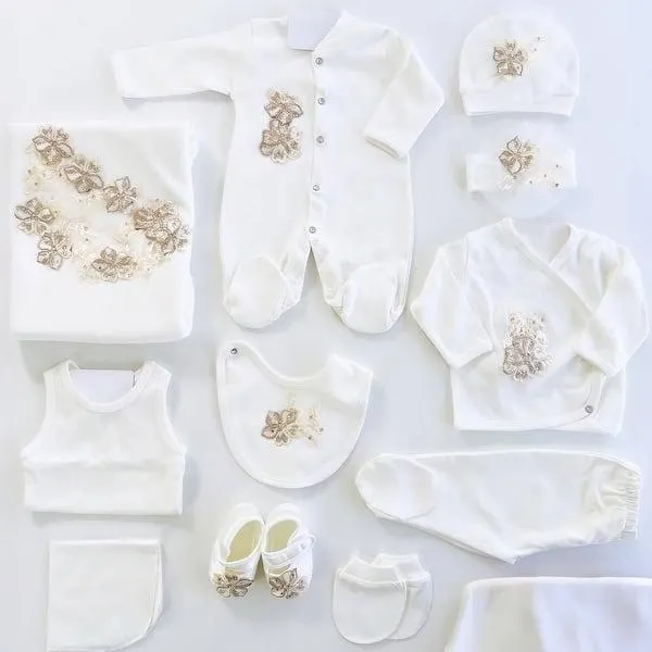 Newborn Coming Home Set with Gold and Butterfly details