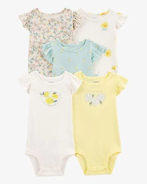 Baby 5-Pack Short-Sleeve Lemon Bodysuits
