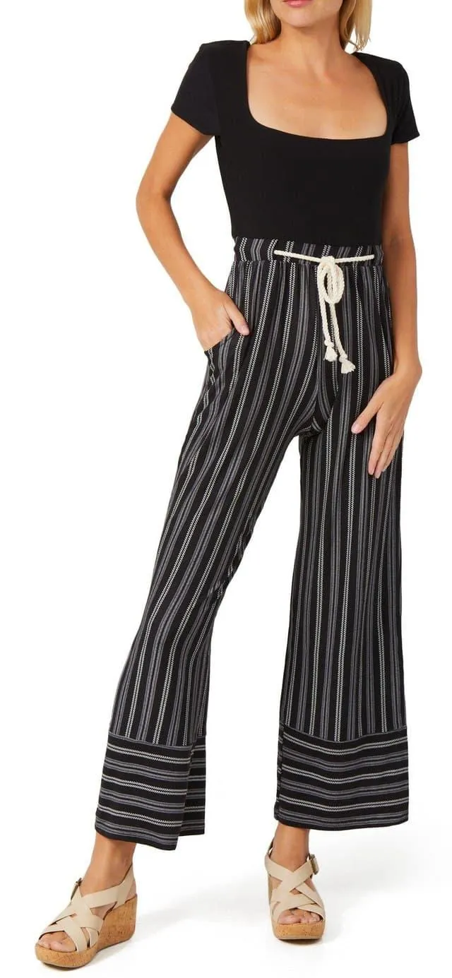 Derek Heart Juniors Striped Rope Belt Jumpsuit