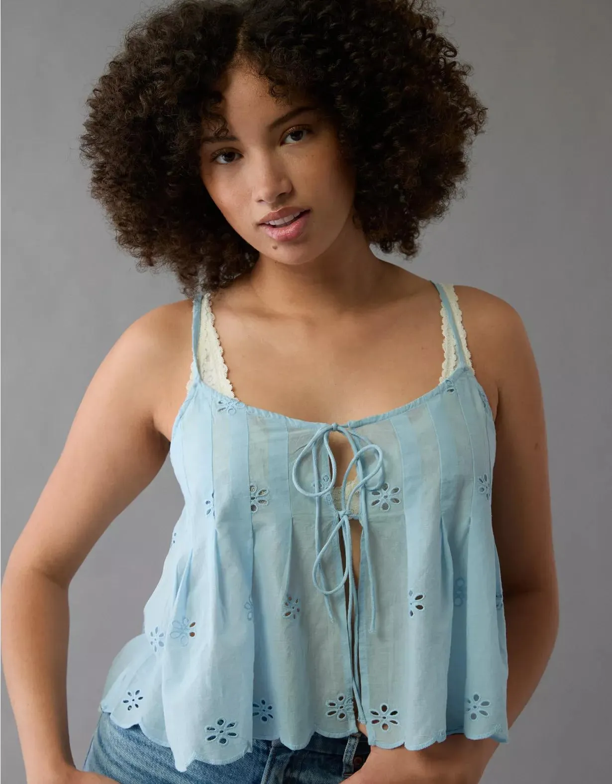 AE Tie Front Flyaway Cami