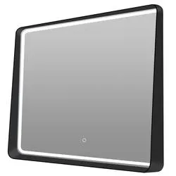 Tuscany® 36"W x 32"H Black Framed LED Lighted Mirror with Defogger and Integrated Shelf