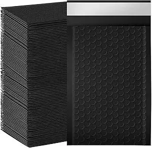 Bubble Mailers, 4x7 Inch Padded Bubble Mailers Pack of 100 Bubble Envelopes Opaque Self Seal Adhesive Waterproof Bags for Shipping and Packaging (Black, 4x7-100Pc)